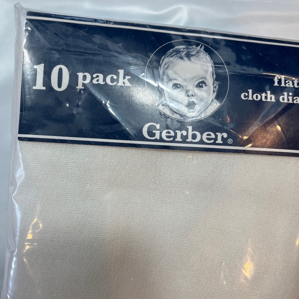 GERBER 10 PACK CLOTH new FLAT baby Diapers Prefold Birdseye weave FABRIC  24x27” - Picture 2 of 12